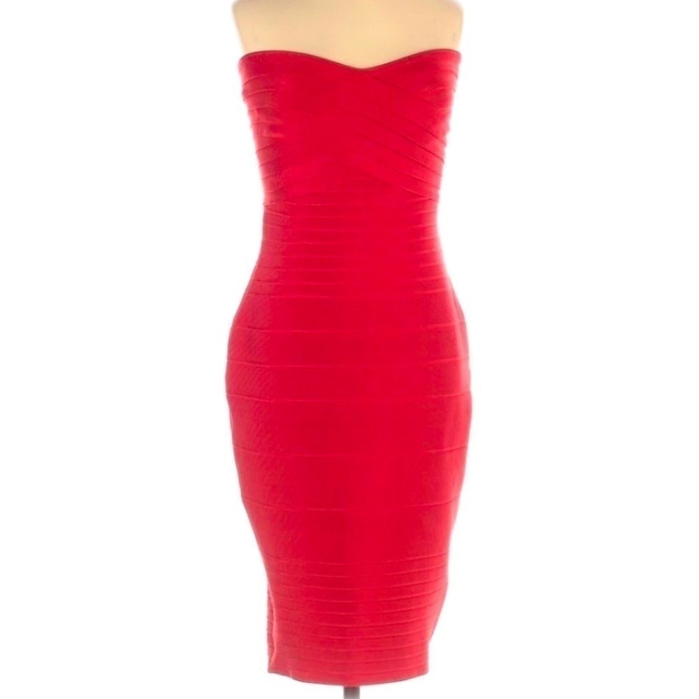 Few Moda New York BodyCon stretch Strapless Mini Dress red small